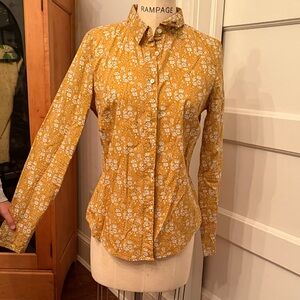 J. Crew Yellow Floral Button Down Shirt